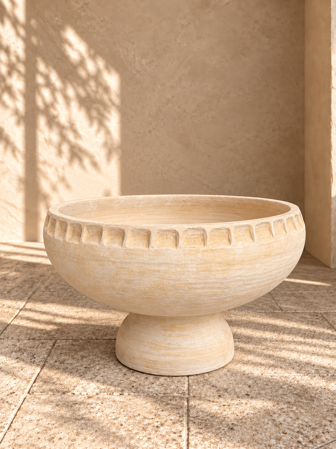Ivory Pedestal Urn