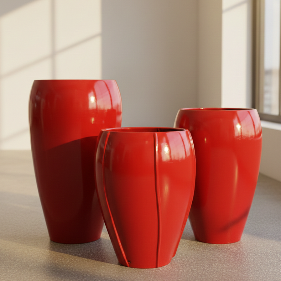 Vermillion Glaze Planter