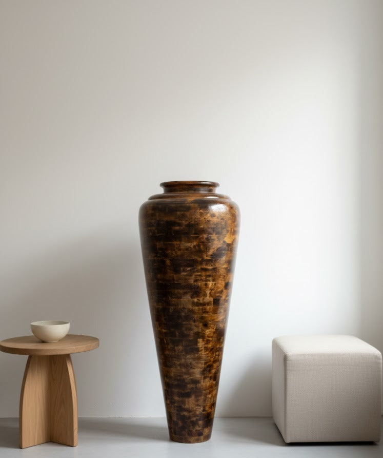 Tall Wooden Pot