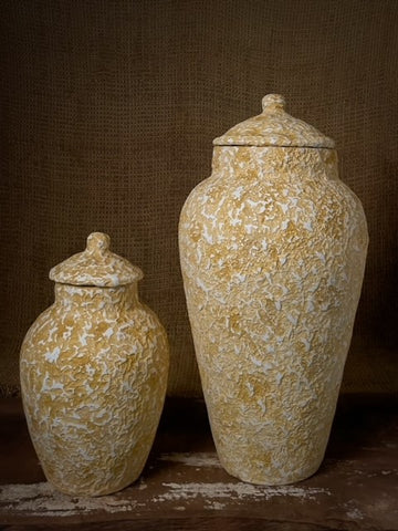 Amber Crackle Pot