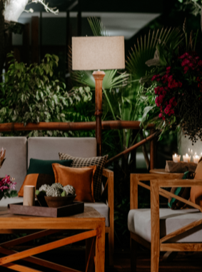 Colonial Floor Lamp with Natural Shade