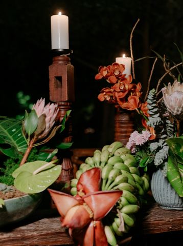 Wooden Carved Candlestands (Set of 4)