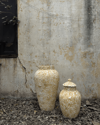 Amber Crackle Pot