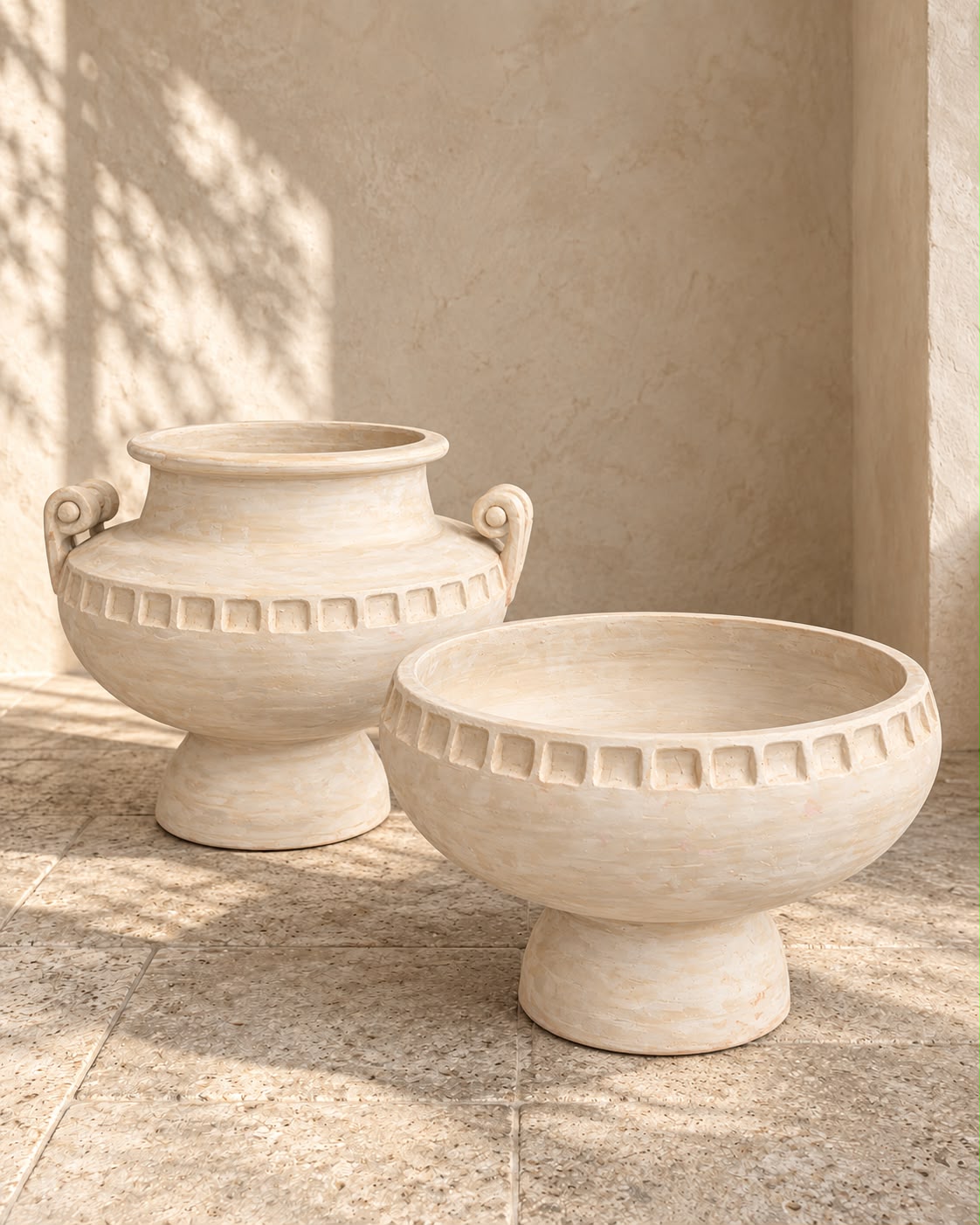 Ivory Pedestal Urn
