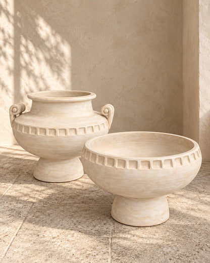Ivory Pedestal Urn
