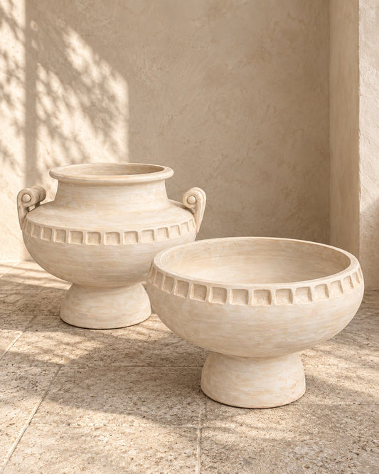 Ivory Pedestal Urn