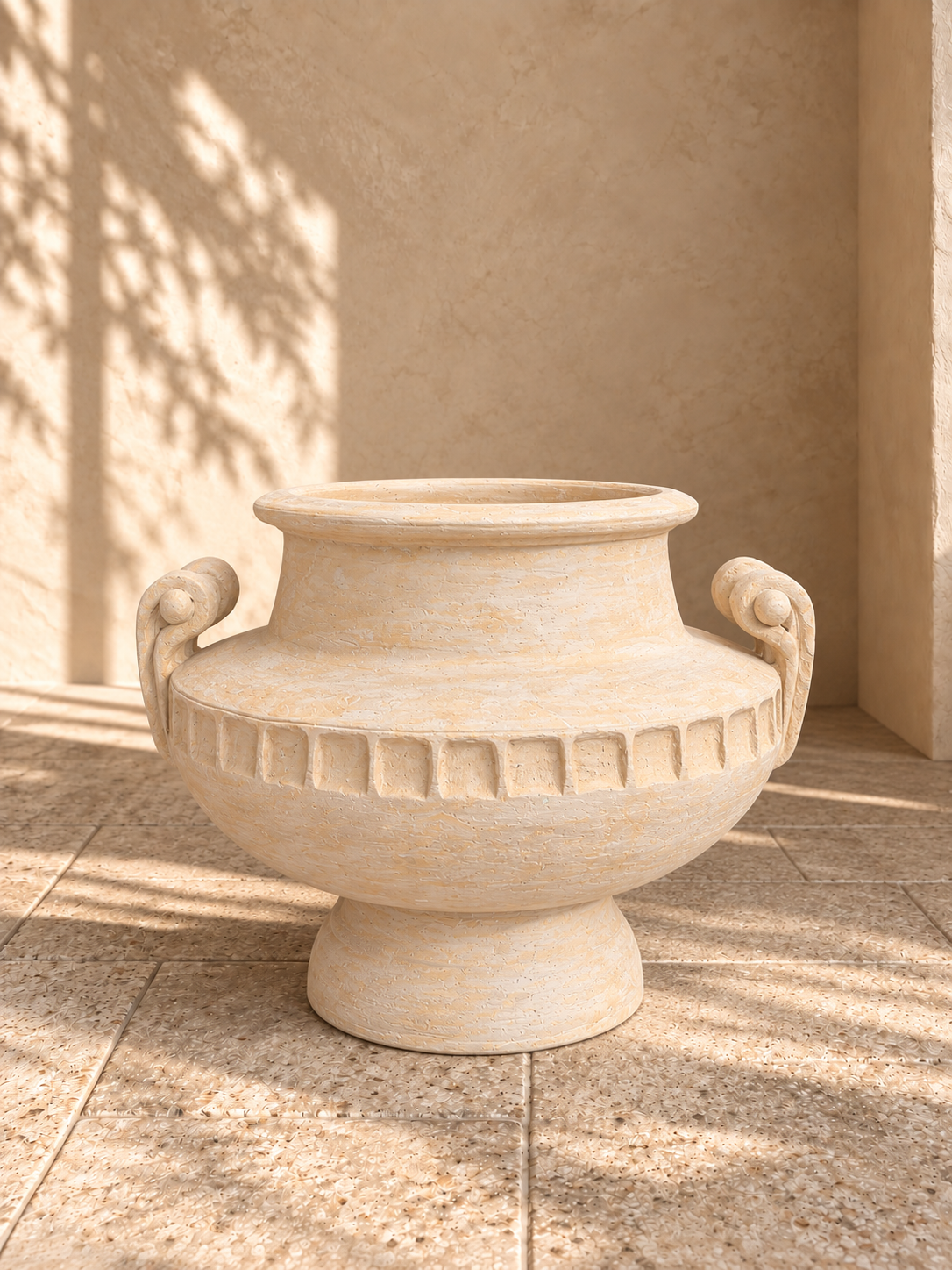 Ivory Pedestal Urn