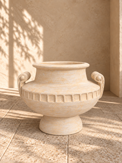 Ivory Pedestal Urn