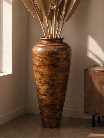 Tall Wooden Pot