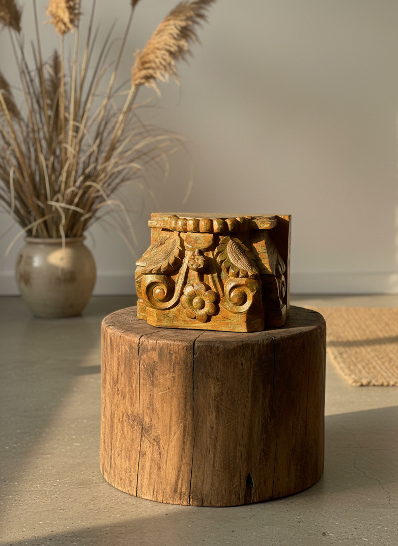 Carved Antique Pedestals